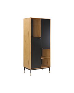 ΒΙΤΡΙΝΑ ΜΕ 2 ΠΟΡΤΕΣ LIVING ΚΑΦΕ-ΜΑΥΡΟ ΧΡΩΜΑ 80x40x182cm