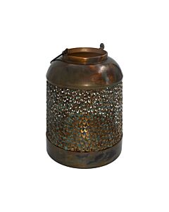 ΜΕΤΑΛΛΙΚΟ ΦΑΝΑΡΙ ΓΙΑ ΚΕΡΙ FL26754 ΚΑΦΕ ΧΡΩΜΑ 15x20cm