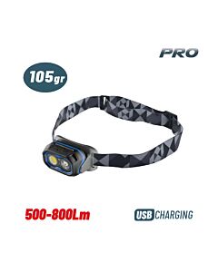 BORMANN PRO BPR6032 ΦΑΚΟΣ ΚΕΦΑΛΗΣ ΕΠΑΝΑΦΟΡΤΙΖΟΜΕΝΟΣ ΔΙΠΛΗΣ ΛΕΙΤΟΥΡΓΙΑΣ, 800lm, ΑΔΙΑΒΡΟΧΟΣ
