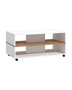 ΤΡΑΠΕΖΑΚΙ ΣΑΛΟΝΙΟΥ SAVIO ΛΕΥΚΟ-ARTISAN-ΛΕΥΚΟ HIGH GLOSS 101x55x48cm