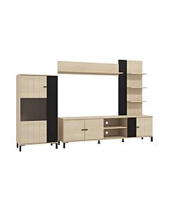 ΚΕΝΤΡΟ ΨΥΧΑΓΩΓΙΑΣ-ΣΥΝΘΕΣΗ CAMARGUE OAK-BLACK OAK 263x40x167cm