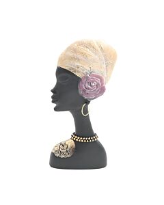 ΕΠΙΤΡΑΠΕΖΙΑ ΔΙΑΚΟΣΜΗΤΙΚΗ ΦΙΓΟΥΡΑ FL984901 AFRICAN LADY ΜΑΥΡΟ-ΧΡΥΣΟ ΧΡΩΜΑ 15x5x30cm