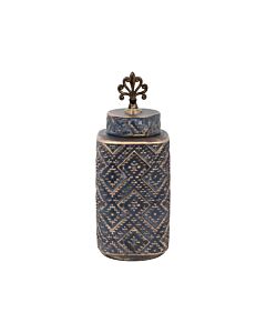 ΚΕΡΑΜΙΚΟ ΒΑΖΟ ΓΚΡΙ-ΜΠΡΟΝΖΕ 14.5x14.5x36cm