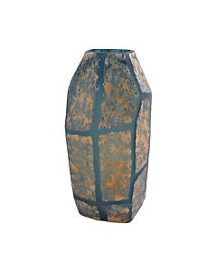 ΓΥΑΛΙΝΟ ΒΑΖΟ FL166612 ΜΑΥΡΟ-ΜΠΡΟΝΖΕ ΧΡΩΜΑ 16x15x32cm