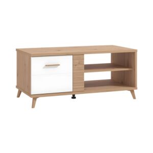 ΤΡΑΠΕΖΑΚΙ ΣΑΛΟΝΙΟΥ BRETAGNA ARTISAN OAK-ΛΕΥΚΟ HIGH GLOSS FOIL 120x60x53,5εκ a.p.r 1