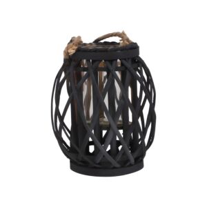 ΦΑΝΑΡΙ BAMBOO Amare ΜΕ ΓΥΑΛΙ ΜΑΥΡΟ ΧΡΩΜΑ 19x34 sls 1