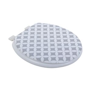 ΚΑΠΑΚΙ ΤΟΥΑΛΕΤΑΣ ΜΑΛΑΚΟ ΓΚΡΙ ΓΕΩΜΕΤΡΙΚΟ ΜΟΤΙΒΟ 26-36x39εκ. ANKOR 1