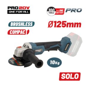 BORMANN Pro BBP5133 Γωνιακός Τροχός Compact, Brushless,Μπαταρίας 20V, Li-Ion, Φ125mm, 8500rpm-SOLO 1