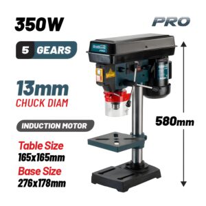 BORMANN Pro BKD1355 Κολωνάτο Δράπανο 13mm 350W Πάγκου Με Λέιζερ, H580mm 1