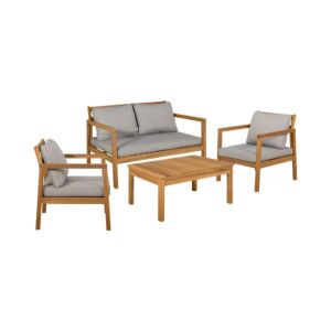 ΣΕΤ ΚΗΠΟΥ 4 ΤΕΜ ΞΥΛΟ ΑΚΑΚΙΑΣ FL129 ΚΑΡΥΔΙ ΣΚΕΛΕΤΟΣ ΜΠΕΖ-ΚΑΦΕ ΥΦΑΣΜΑ 120x68x75εκ 1