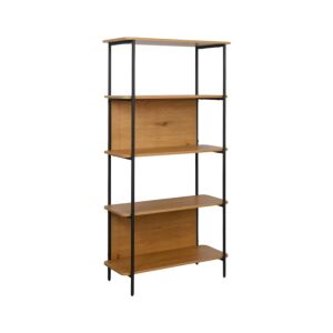 ΒΙΒΛΙΟΘΗΚΗ-ΡΑΦΙΕΡΑ ΜΕΤΑΛΛΙΚΗ FL2504 BLACK OAK ΧΡΩΜΑ 60x36x158εκ 1
