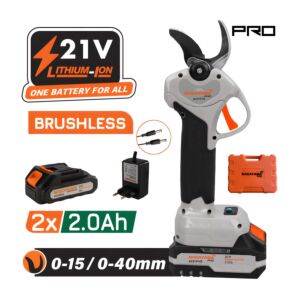 NAKAYAMA Pro EC1440 Ψαλίδι Κλάδου Μπαταρίας 21V, Brushless, Προοδευτική Κοπή 0-15mm/0-40mm,0.9kg 1