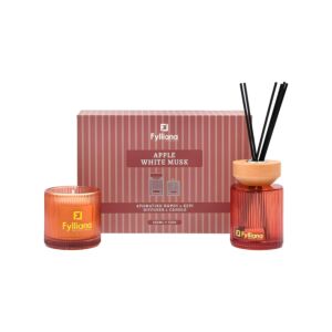 ΑΡΩΜΑΤΙΚΟ ΣΕΤ ΔΩΡΟΥ "Apple white musk " FL25161 (Διαχύτης 150ml + Κερί 150g) 1
