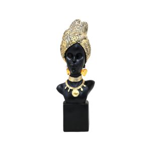 ΕΠΙΤΡΑΠΕΖΙΑ ΔΙΑΚΟΣΜΗΤΙΚΗ ΦΙΓΟΥΡΑ "African Woman" FL213909 ΜΑΥΡΟ-ΧΡΥΣΟ ΧΡΩΜΑ 13x10x35εκ 1