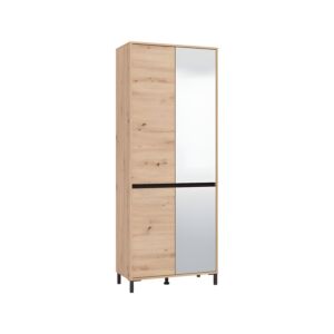 ΠΑΠΟΥΤΣΟΘΗΚΗ FLANNAN 2K4V 2OG ARTISAN OAK/ΜΑΥΡΟ MATT ΧΡΩΜΑ 80x40x205εκ 1