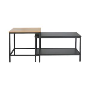 ΣΕΤ 2 ΤΡΑΠΕΖΑΚΙΑ ΣΑΛΟΝΙΟΥ Fonzy SONOMA-ΜΑΥΡΟ ΧΡΩΜΑ 80x48x45εκ 1