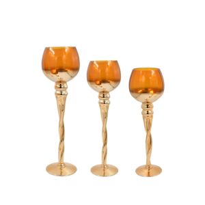 ΣΕΤ 3 ΓΥΑΛΙΝΑ ΚΗΡΟΠΗΓΙΑ FL5566 AMBER ΧΡΩΜΑ 35-40-45εκ 1
