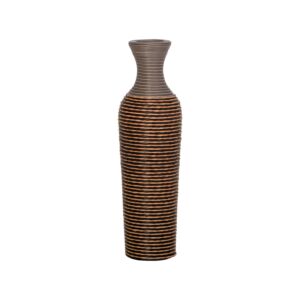 ΔΙΑΚΟΣΜΗΤΙΚΟ ΒΑΖΟ FL310 PU RATTAN ΓΚΡΙ-ΦΥΣΙΚΟ ΧΡΩΜΑ 70εκ 1