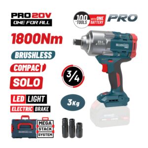 BORMANN Pro BBP5456CA Μπουλονόκλειδο Compact, Brushless Μπαταρίας 20V,Li-Ion,1800Nm,0-1800rpm 1