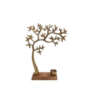 ΕΠΙΤΡΑΠΕΖΙΟ ΡΕΣΩ "Tree" ΧΡΥΣΟ ΜΕ ΞΥΛΙΝΗ ΒΑΣΗ 23x8x31εκ 1