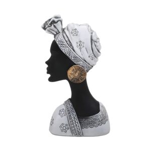 ΕΠΙΤΡΑΠΕΖΙΑ ΔΙΑΚΟΣΜΗΤΙΚΗ ΦΙΓΟΥΡΑ FL987391 African lady ΜΑΥΡΟ-ΛΕΥΚΟ ΧΡΩΜΑ 16x7x27εκ 1