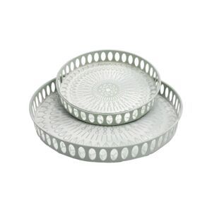 ΣΕΤ 2 ΜΕΤΑΛΛΙΚΟΙ ΔΙΣΚΟΙ FL1510 MINT-ΛΕΥΚΟ ΧΡΩΜΑ 38x5εκ 1