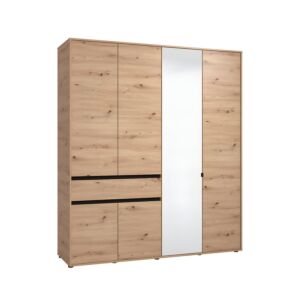 ΝΤΟΥΛΑΠΑ CORBETT 4K1F1O h211 ARTISAN OAK/ΜΑΥΡΟ ΜΑΤ ΧΡΩΜΑ 183x55x211εκ 1