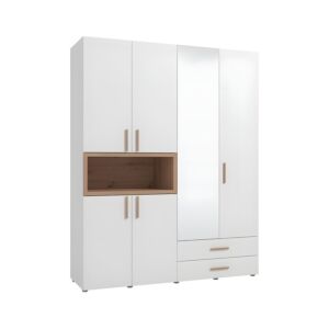 ΝΤΟΥΛΑΠΑ DONALD 4K2F1O h227 ΛΕΥΚΟ/ARTISAN OAK ΧΡΩΜΑ 179x57x227εκ 1