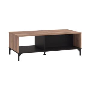 ΤΡΑΠΕΖΑΚΙ ΣΑΛΟΝΙΟΥ CORSICA FLAGSTAFF OAK-ΜΑΥΡΟ 120x60x45εκ 1