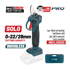 BORMANN Pro BBP4128C Ψαλίδι Κλάδου Μπαταρίας 20V,Brushless,0-22/28mm,1kg, BMC, SOLO 1