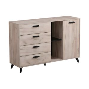 ΚΟΜΟΤΑ-ΜΠΟΥΦΕΣ UMBRIA 3K4F GREY OAK-ΜΑΥΡΟ 137x40x90εκ m.b.r 1