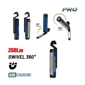 BORMANN Pro BPR6023 Φακός/Λάμπα Εργασίας Επαναφορτιζόμενος LED 250Lm, 360° Περιστροφή Κεφάλης 1