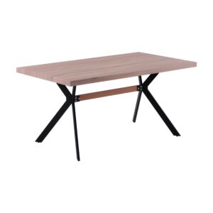 ΤΡΑΠΕΖΙ ΤΡΑΠΕΖΑΡΙΑΣ 05 SONOMA MDF ΕΠΕΝΔΕΔΥΜΕΝΟ ΜΕ PAPER WOOD ΚΑΙ ΜΑΥΡΑ ΜΕΤΑΛΛΙΚΑ ΠΟΔΙΑ 160*90*75 1