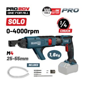 BORMANN Pro BBP5155 Κατσάβιδι Γυψοσανίδας Μπαταρίας 20V, Li-Ion, 0-4000rpm, SOLO 1