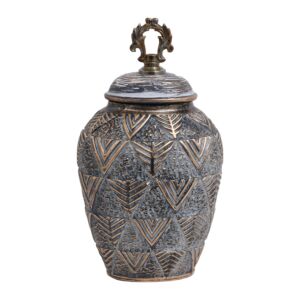ΚΕΡΑΜΙΚΟ ΒΑΖΟ 818684 ΓΚΡΙ-ΧΡΥΣΟ 20x17x34εκ 1