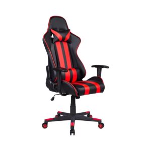 ΚΑΡΕΚΛΑ GAMING SAR-12 ΜΑΥΡΟ-ΚΟΚΚΙΝΟ ΤΕΧΝΟΔΕΡΜΑ 64x53x135εκ 1