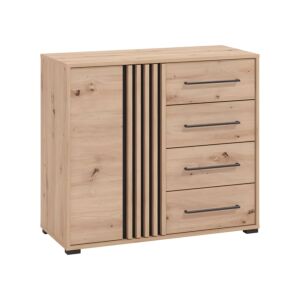 ΚΟΜΟΤΑ ASCALON 90 2K4F ARTISAN OAK-ΜΑΥΡΟ ΧΡΩΜΑ 93x40x82εκ 1