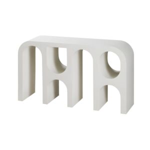 ΚΟΝΣΟΛΑ Concretto ΛΕΥΚΟ ΜΕ ΥΦΗ ΤΣΙΜΕΝΤΟΥ ΧΡΩΜΑ 140x35x80εκ 1