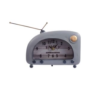 ΕΠΙΤΡΑΠΕΖΙΟ ΡΟΛΟΙ "Vintage Radio" ΜΕΤΑΛΛΙΚΟ ΣΙΕΛ ΧΡΩΜΑ 22x8x16εκ sls 1
