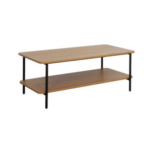 ΜΕΤΑΛΛΙΚΟ ΤΡΑΠΕΖΙ ΣΑΛΟΝΙΟΥ FL2504 BLACK OAK ΧΡΩΜΑ 100x50x40εκ 1