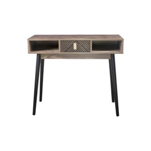 ΚΟΝΣΟΛΑ "Home" ΜΑΥΡΟ ΜΕ GREY OAK 90x35x75εκ 1