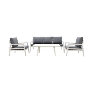 ΣΕΤ ΣΑΛΟΝΙ ΚΗΠΟΥ 4 ΤΕΜΑΧΙΩΝ Santiago ΛΕΥΚΟ ΧΡΩΜΑ 188x80x70εκ 1