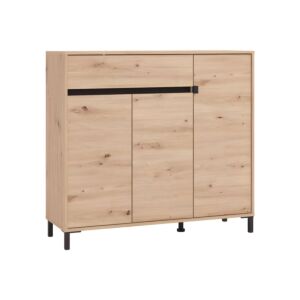 ΠΑΠΟΥΤΣΟΘΗΚΗ FLANNAN 3K1F3V ARTISAN OAK/ΜΑΥΡΟ MATT ΧΡΩΜΑ 120x40x110εκ 1
