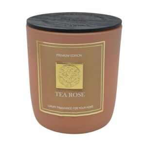 ΑΡΩΜΑΤΙΚΟ ΚΕΡΙ TEA ROSE ΣΕ ΓΥΑΛΙΝΟ ΔΟΧΕΙΟ ΜΕ ΚΑΠΑΚΙ 8x8x9εκ. ANKOR 1