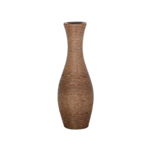 ΔΙΑΚΟΣΜΗΤΙΚΟ ΒΑΖΟ FL639 PU RATTAN ΓΚΡΙ-ΦΥΣΙΚΟ ΧΡΩΜΑ 70εκ 1