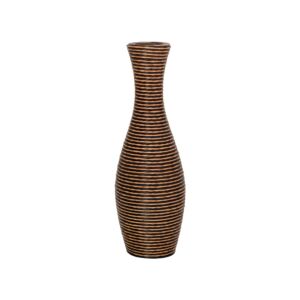 ΔΙΑΚΟΣΜΗΤΙΚΟ ΒΑΖΟ FL639 PU RATTAN ΜΑΥΡΟ-ΦΥΣΙΚΟ ΧΡΩΜΑ 70εκ 1