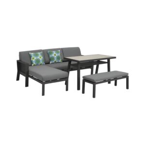 ΣΕΤ ΚΗΠΟΥ 4 ΤΕΜΑΧΙΩΝ Iowa ΓΚΡΙ ΧΡΩΜΑ 220x165x75εκ 1