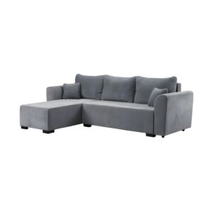 ΓΩΝΙΑΚΟΣ ΚΑΝΑΠΕΣ ΚΡΕΒΑΤΙ Migros ΓΚΡΙ ΧΡΩΜΑ 268x167x80εκ 1