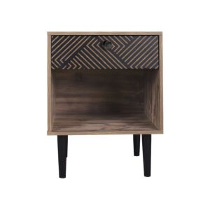 ΚΟΜΟΔΙΝΟ "Home" ΜΑΥΡΟ ΜΕ GREY OAK 40x39.5x55εκ 1