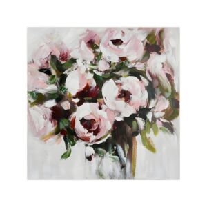 ΠΙΝΑΚΑΣ ΣΕ ΚΑΜΒΑ "Flower 35296" ΚΑΦΕ-ΜΠΕΖ-ΡΟΖ-ΛΕΥΚΟ 100x3x100εκ 1